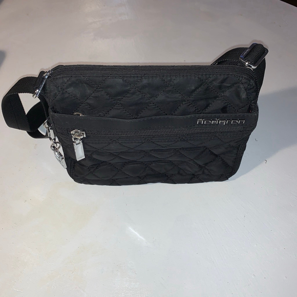 Hedgren Handbags - Women's Hedgren Black Quilted Crossbody Bag One Size with red Interior